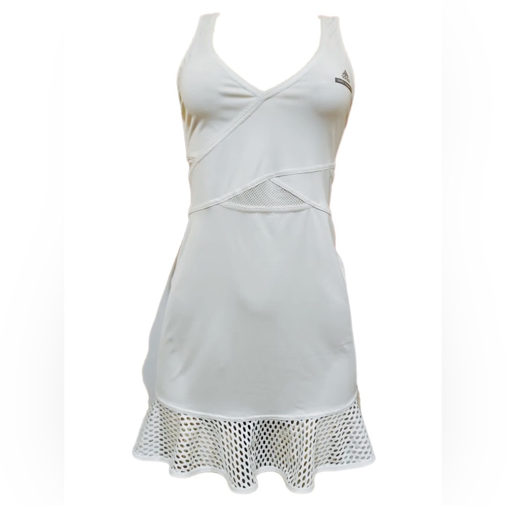 adidas x Stella McCartney Sleeveless Racer Back Mesh Trim Tennis Dress Sz M